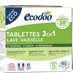 Boîte de 60 tablettes lave-vaisselle 3 en 1 Ecodoo - les 60 pièces