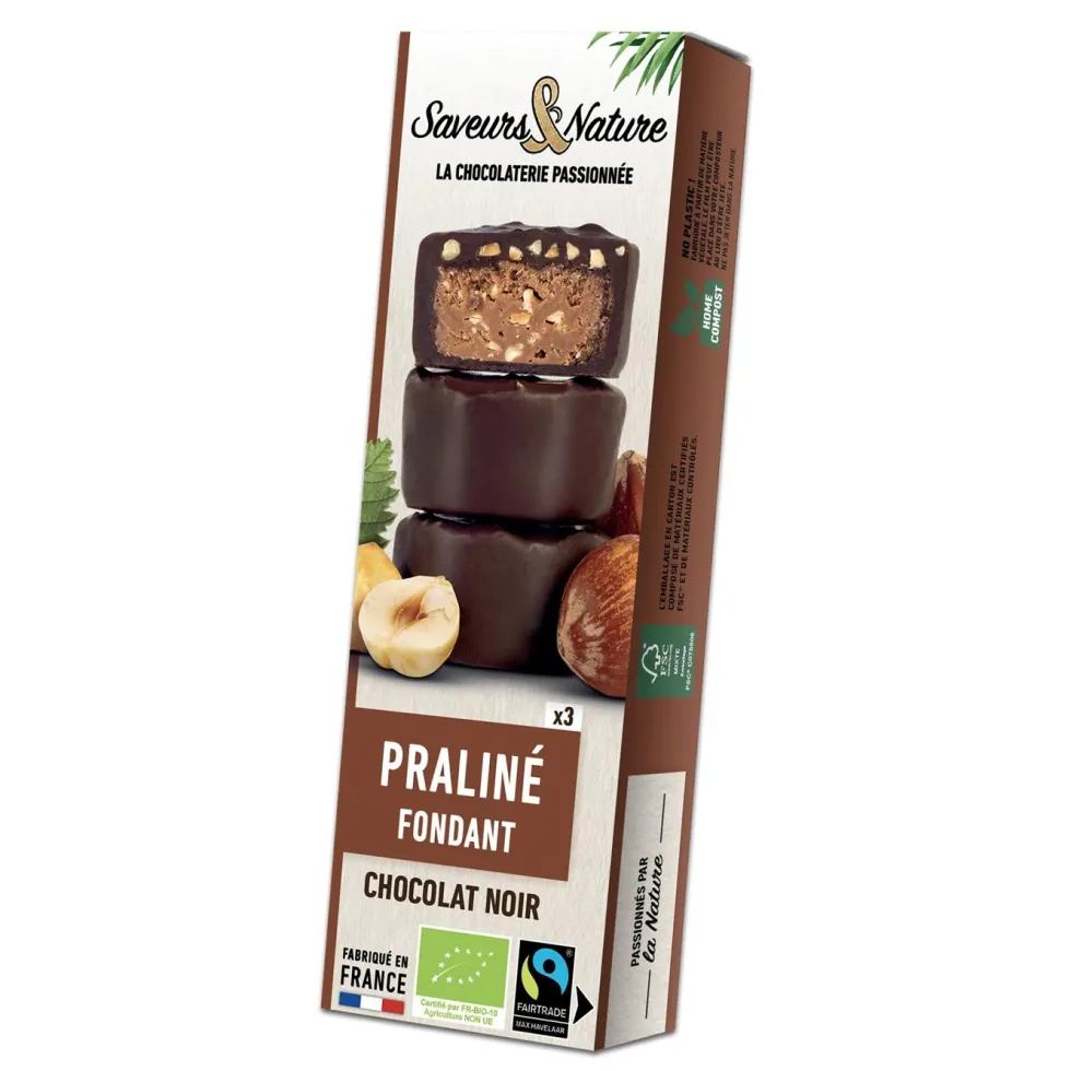 Bouchées bio cacahuète la fleur de sel chocolat noir Saveurs et Nature - 45 g