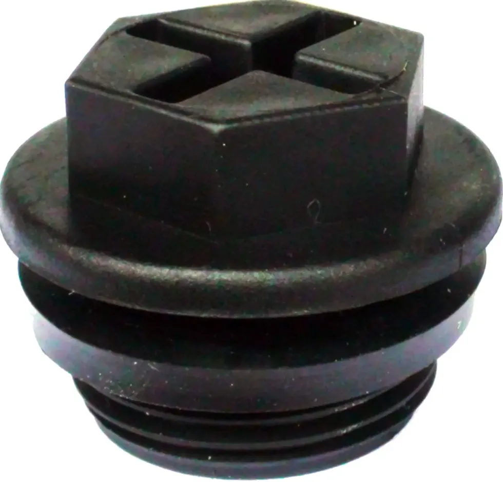 Bouchon de vidange noir pour cuve