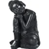 Bouddha penseur coloris noir en cire - 33 x 33 x 58 cm