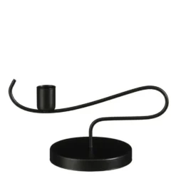 Bougeoir en métal noir Pyke - Ø 10 x H 10 cm