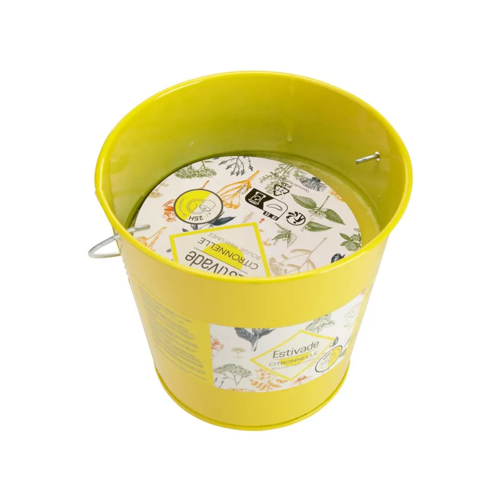 Bougie citronnelle seau Estivade coloris multicolore en cire Denis & Fils - 260 g