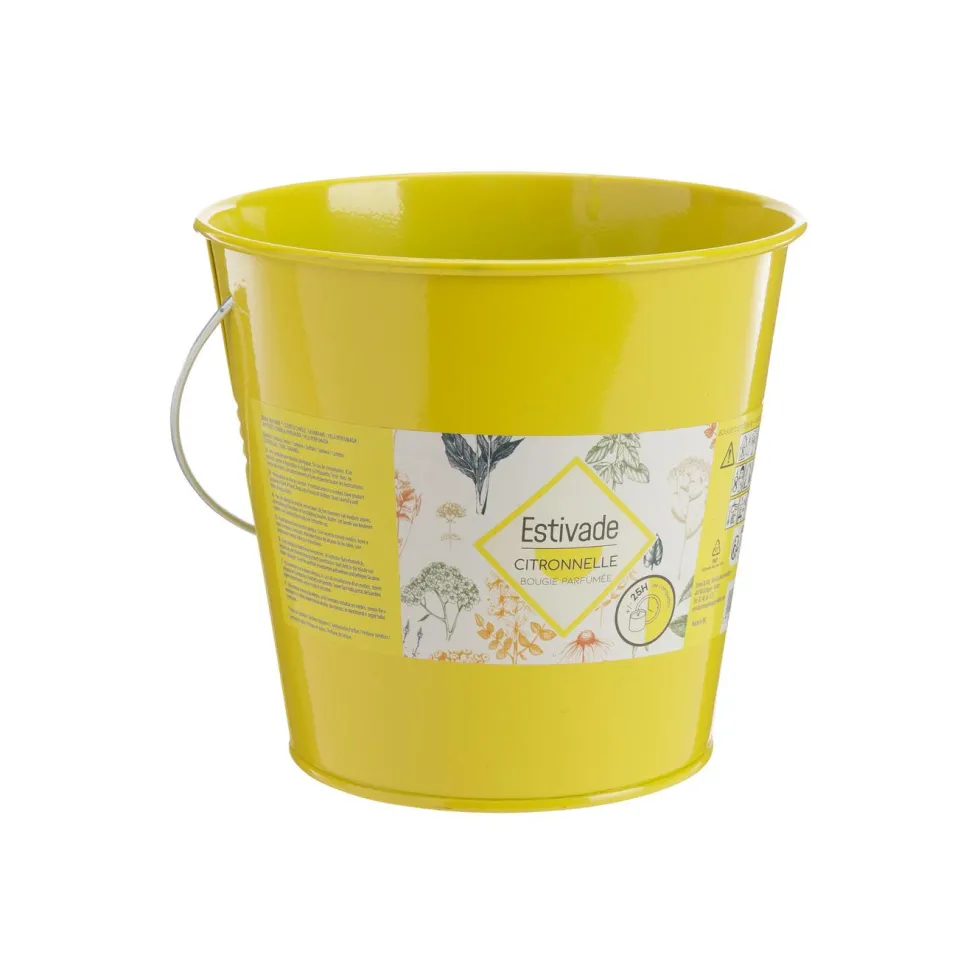 Bougie citronnelle seau Estivade coloris multicolore en cire Denis & Fils - 260 g