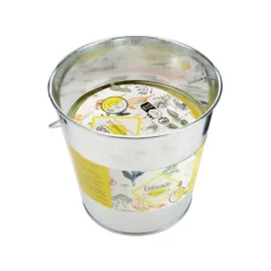 Bougie citronnelle seau galvanisé Estivade coloris gris en cire Denis & Fils - 480 g