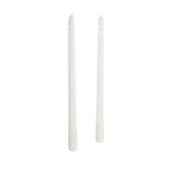 Bougie flambeau torsadée coloris beige en cire - 30 cm