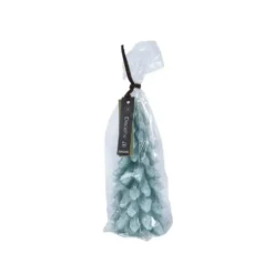 Bougie forme sapin en cire verte à paillettes - Ø 8 x H 16,5 cm