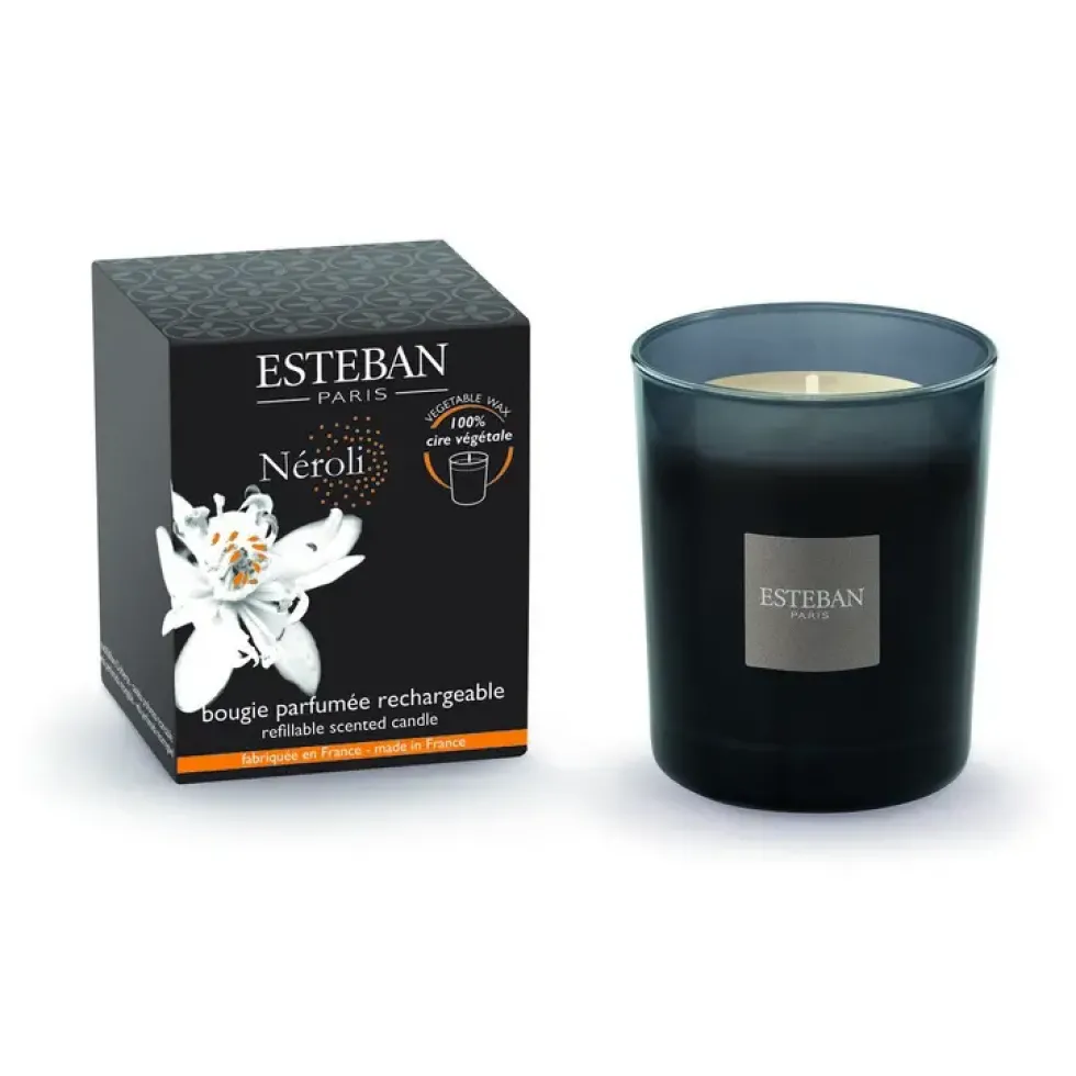 Bougie parfumée rechargeable Initiale Néroli Esteban - 180 g