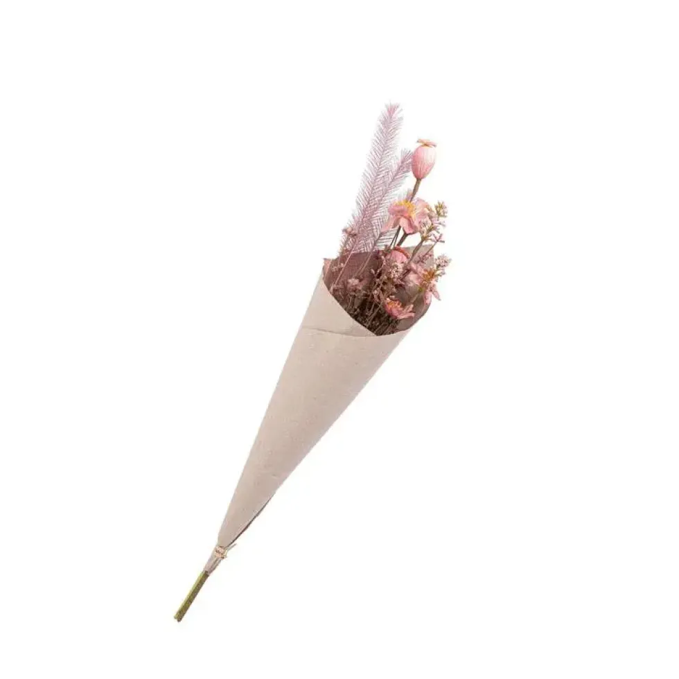 Bouquet de fleurs sèches artificielles coloris assortis H 60 x Ø 14 cm
