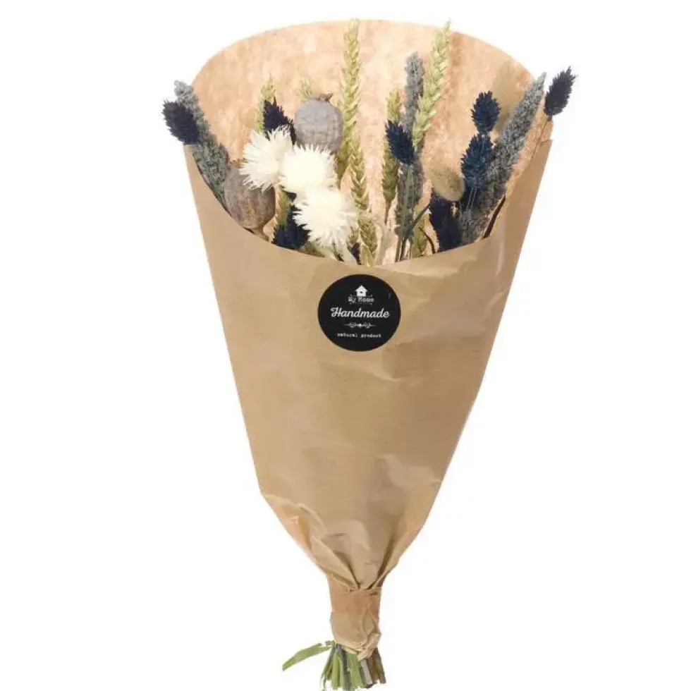 Bouquet de fleurs séchées Dining Bleu Ocean coloris bleu - Ø 20 cm x H 50 cm