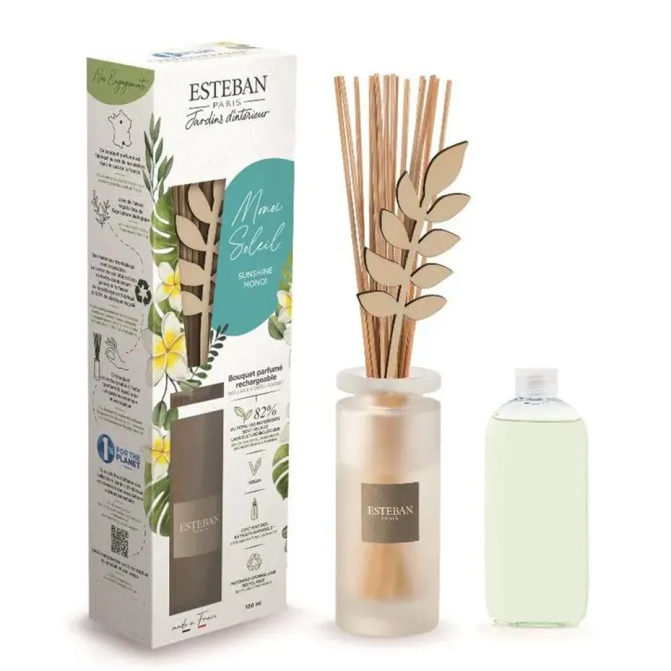 Bouquet parfumé et sa recharge Monoï soleil Esteban - 100 ml