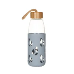 Bouteille en verre et silicone nomade 55 cl coloris gris H 21 x Ø 7 cm