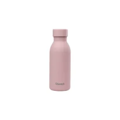 Bouteille isotherme en inox recyclé Qwetch Icon Matt rose pastel - 350 ml