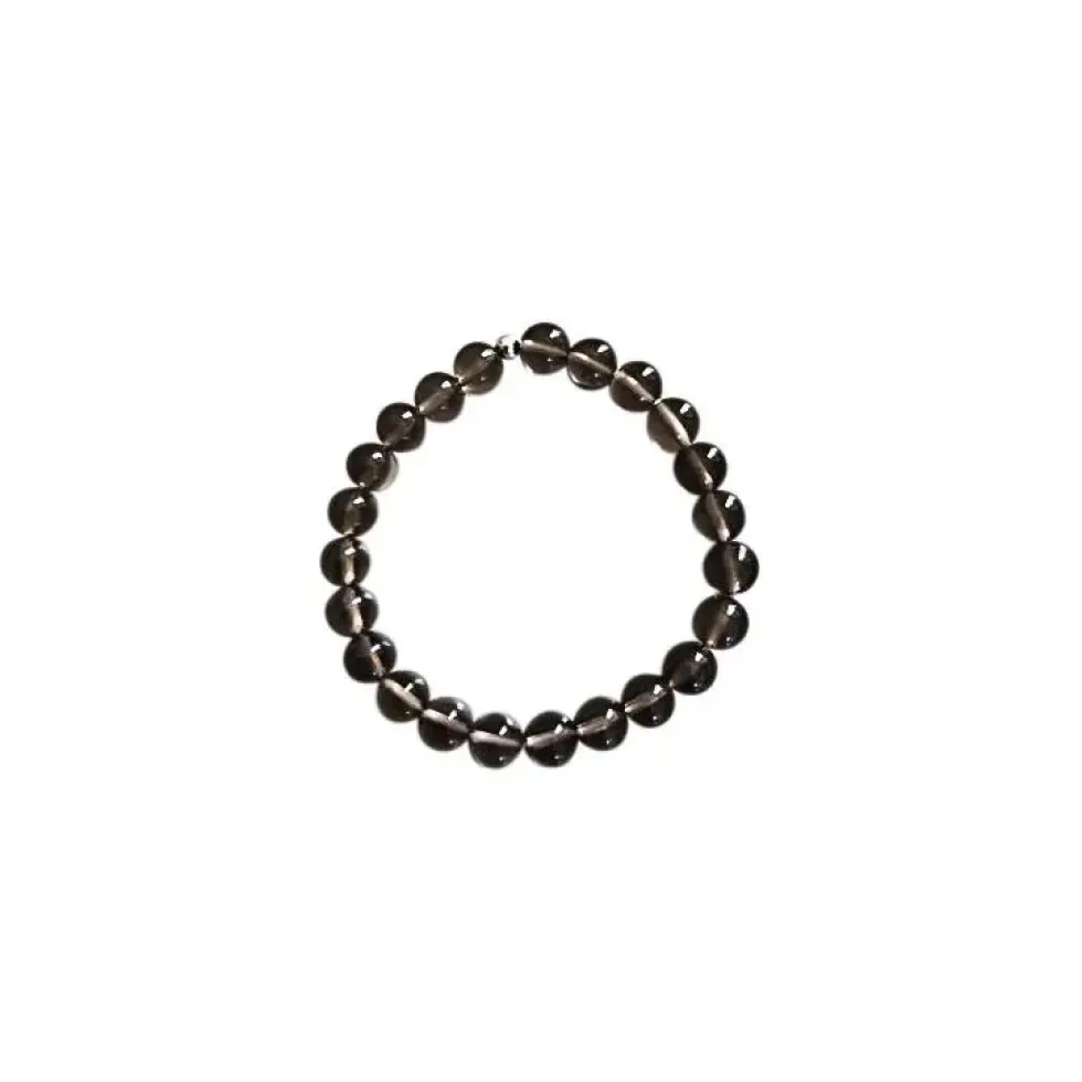 Bracelet quartz fumé marron 4mm