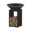 Brasero de cuisson coloris noir avec porte-bûches B.B.O 78 Oyat - 78 cm
