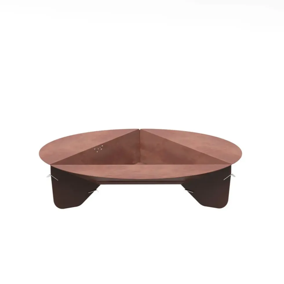 Brasero de sol en acier coloris cognac Oyat Corten 100 - Ø 100 x H 24,5 cm