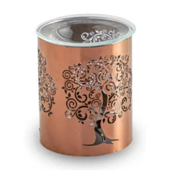 Brûle-parfum arbre sacré coloris orange en métal Zen' Arôme