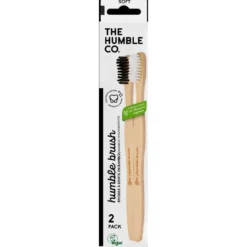 Brosse à dents en Bambou soft the Humble Co. - Pack de 2 Blanc Noir