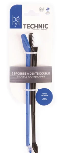 Brosse à dents pour chien coloris multicolore Héry Technic - x 2