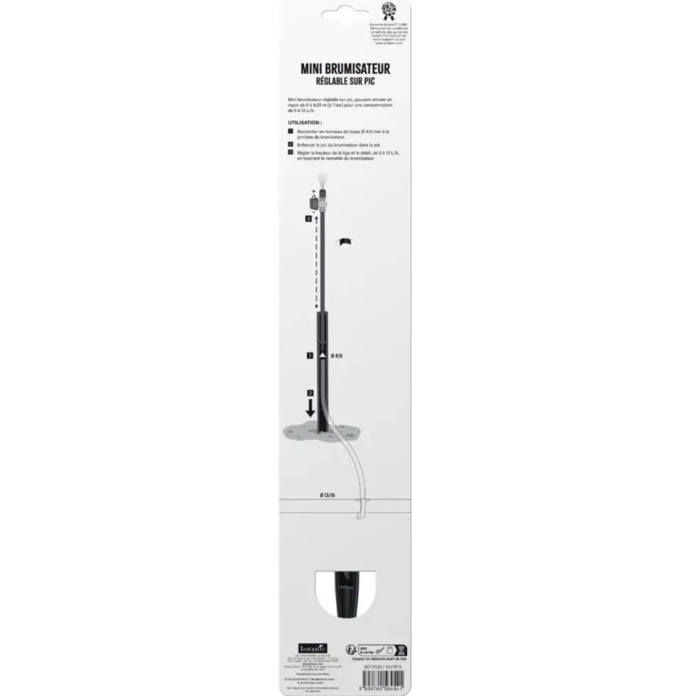 Brumisateur réglable sur pic pour tuyau Ø 4/6 mm botanic® - Arrosage goutte à goutte