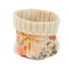 Bun matelassé en coton à motif fleuri multicolore Enora - 16 x 20 cm