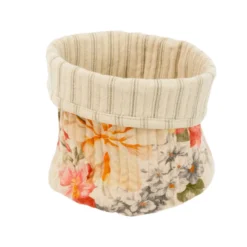 Bun matelassé en coton à motif fleuri multicolore Enora - 16 x 20 cm