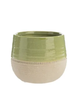 Cache-pot Baby en céramique coloris beige - 8,1 x 8,1 x 7,2 cm