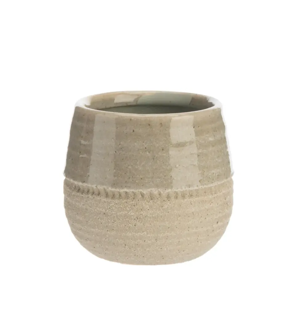 Cache-pot Baby en céramique coloris beige - 8,1 x 8,1 x 7,2 cm