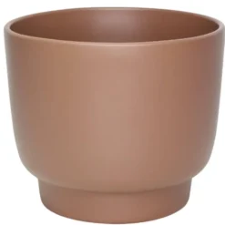 Cache-pot calm coloris marron en céramique - Ø 15,2/14,2 x 13,3 cm