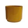 Cache-pot en céramique coloris jaune ocre Oslo Seventies - Ø 19 x H 16 cm