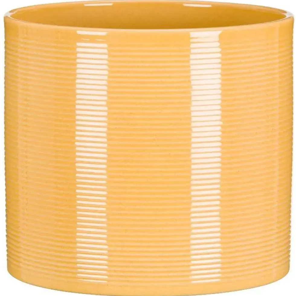 Cache-pot en céramique jaune Scheurich 828 Zabaione - Ø 12 cm