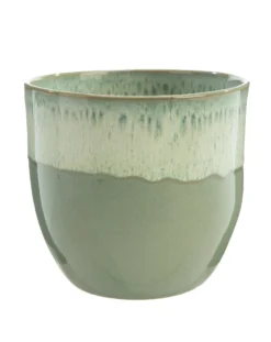 Cache-pot en céramique vert Basalt - Ø 18,5 x H 17 cm