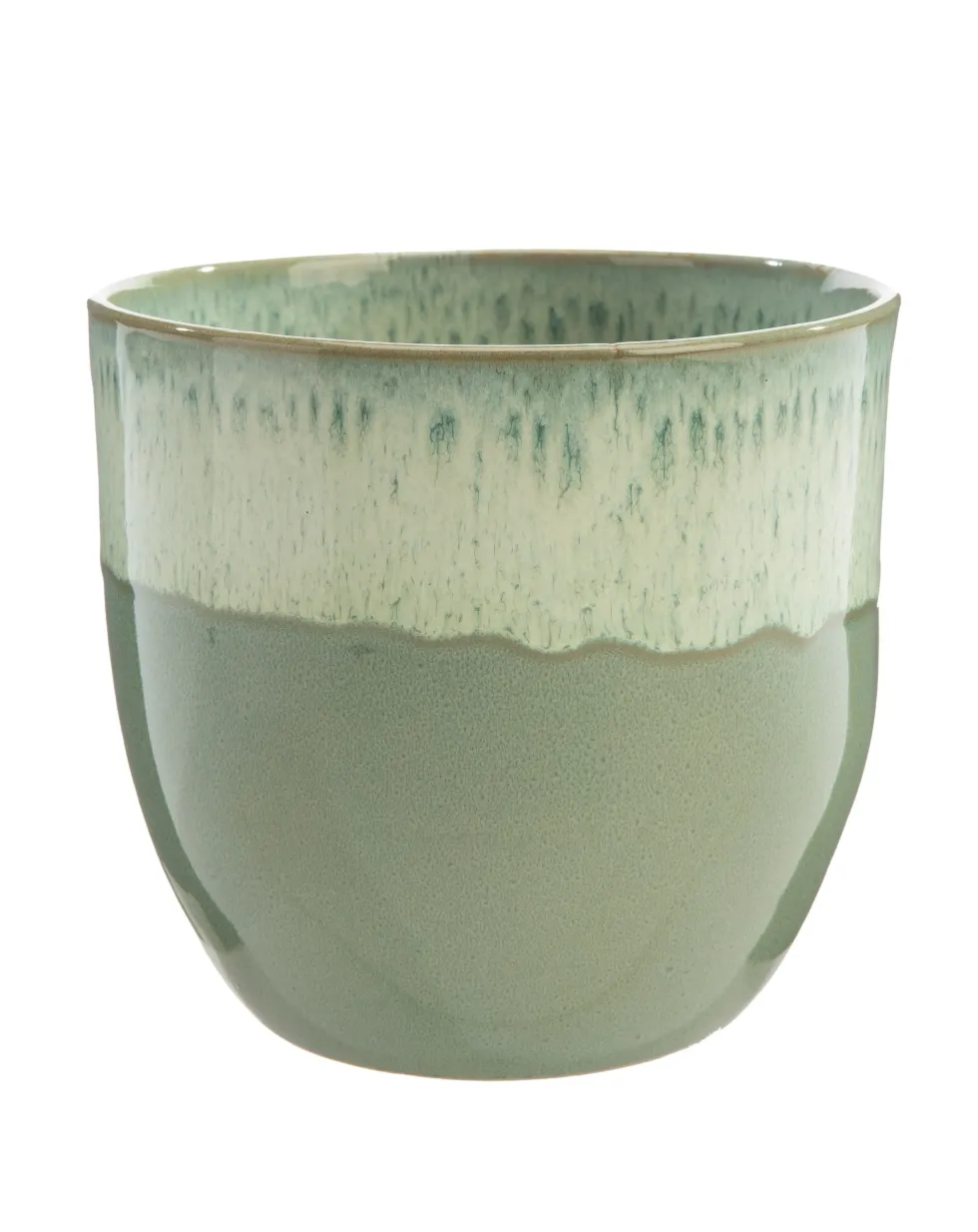 Cache-pot en céramique vert Basalt - Ø 18,5 x H 17 cm