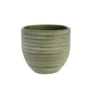 Cache-pot en céramique vert mat Sulco – 24 x 22 cm