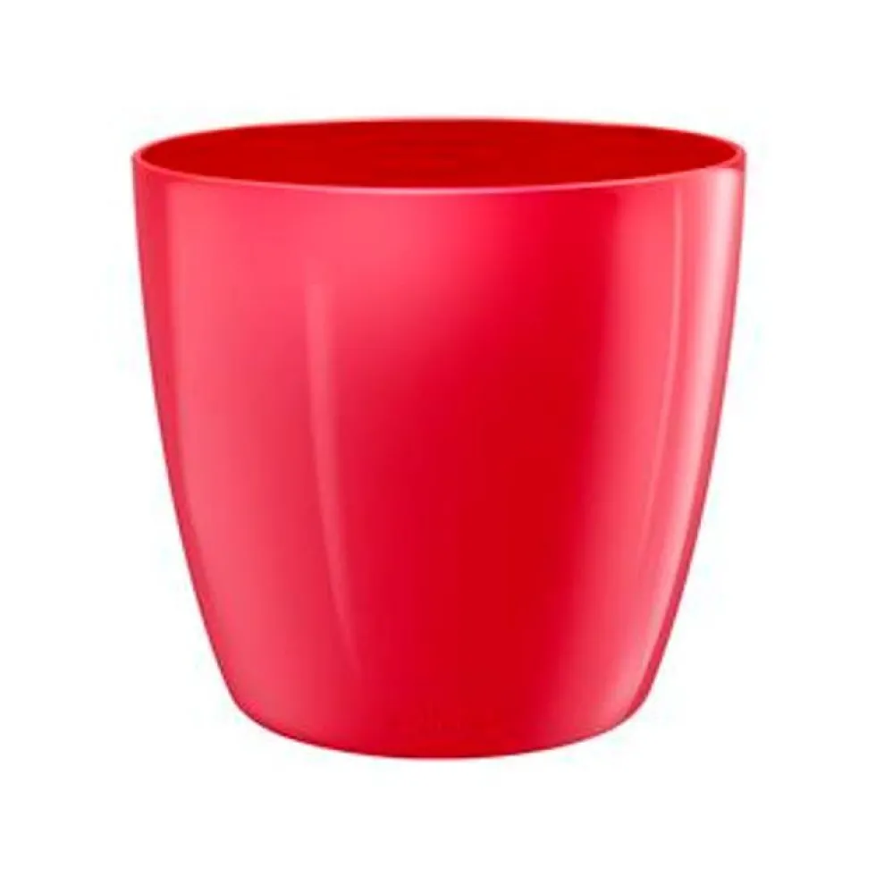 Cache-pot en plastique coloris lovely rouge Elho Brussels Diamond R14 - Ø 14 cm