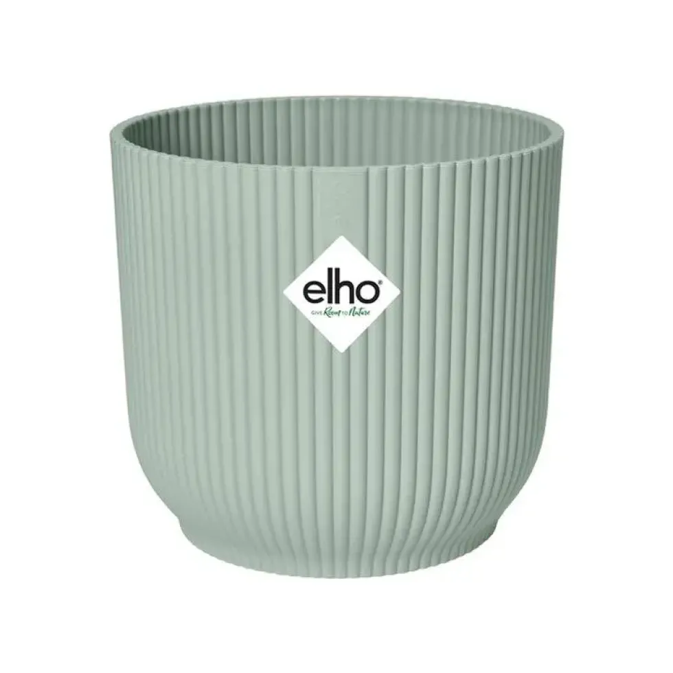 Cache-pot en plastique recyclé vert sorbet Elho Vibes fold rond mini - Ø 9 cm