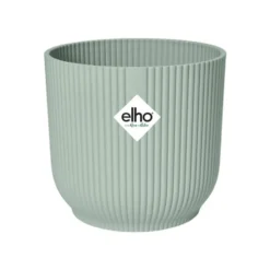 Cache-pot en plastique recyclé vert sorbet Elho Vibes fold rond - Ø 14 cm