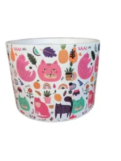 Cache-pot herbe à chat coloris multicolore en céramique - 14 x 10,7 cm