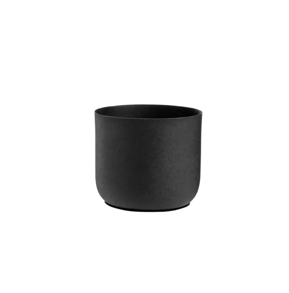 Cache-pot Jasta en zinc coloris noir - 16 x 16 x 15 cm