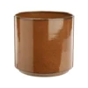 Cache-pot Looma coloris marron en zinc taille S - Ø 20 x 19 cm