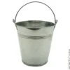 Cache-pot seau avec anse coloris gris - Ø 13 cm
