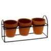 Cache-pot triple sur base coloris marron Baby - Ø 6,3 x 6,5 cm