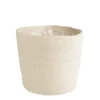 Cache-pot vannerie naturelle coloris blanc en jute - 24 x 22,5 x 18 cm