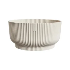 Cache-pot vibes fold coloris blanc en plastique reyclé Elho - Ø 25 cm