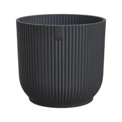 Cache-pot vibes fold coloris noir en plastique recyclé Elho - Ø 25 cm