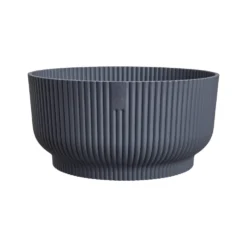 Cache-pot vibes fold coloris noir en plastique recyclé Elho - Ø 25 cm