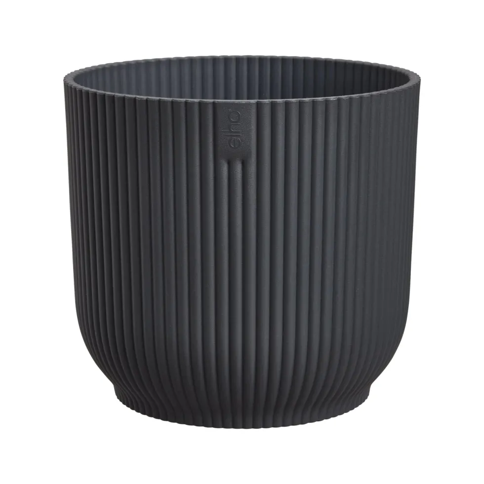 Cache-pot vibes fold coloris noir en plastique recyclé Elho - Ø 9 cm