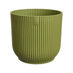Cache-pot vibes fold coloris vert en plastique recyclé Elho - Ø 14 cm