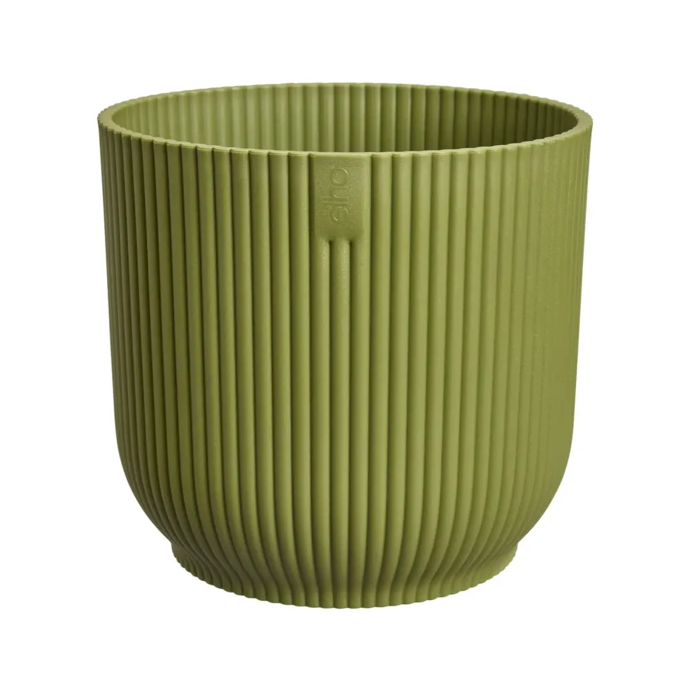 Cache-pot vibes fold coloris vert en plastique recyclé Elho - Ø 14 cm