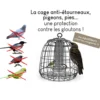 Cage de protection anti-étourneaux noire en métal Ø 27,5 x 25 cm