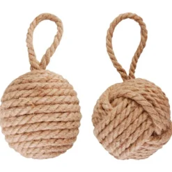 Cale porte en corde beige Ø 13,8 x H 14,2 cm